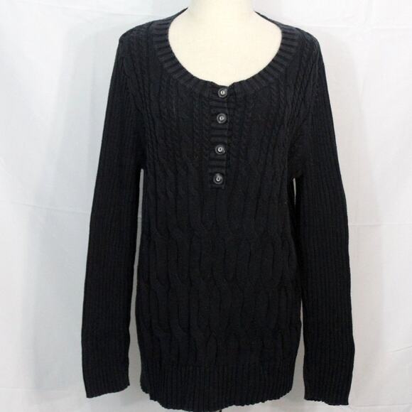 Sonoma Cable Knit Sweater Size 1X Button Up - Picture 1 of 8
